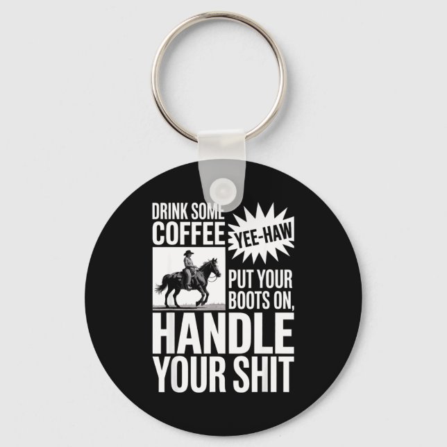 Porte-clés Buvez du café mettez votre (Recto)