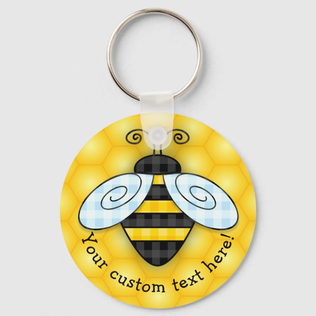 Porte-clés Buzzing Bumblebee Honeycomb Icon Keychain NEW! (Recto)
