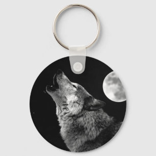 Porte-clés BW Wolf Howling at Moon