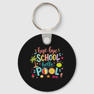 Porte-clés Bye Bye École Bonjour Piscine Dame de Cantine Été