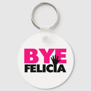 Porte-clés Bye Felicia Vague main rose chaud