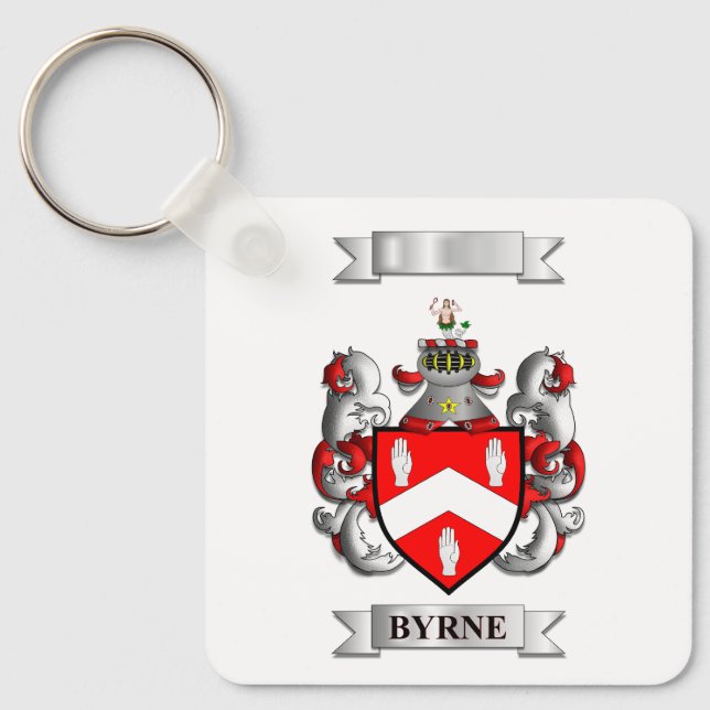 Porte-clés Byrne Nom de famille et blason (Recto)