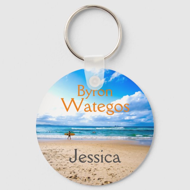 Porte-clés Byron Bay Wategos Beach Personalized (Recto)