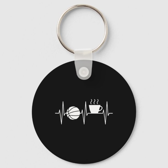Porte-clés Bysketbyll Fun Coffee Lover Heartbeat Bysketbyll (Recto)