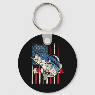Porte-clés Byss Fish Us Drapeau Américain Pêche Poisson Patri