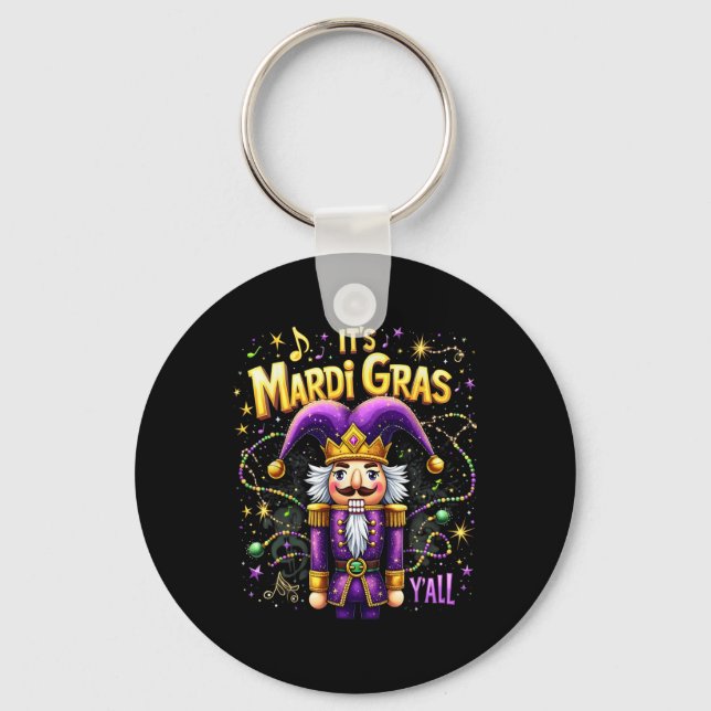 Porte-clés C’est drôle Mardi Gras Y’all Nutcracker King Mardi (Recto)