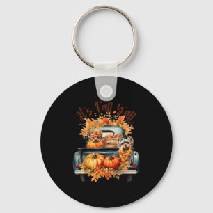 Porte-clés C’est l’automne Y’all Yorkie Dogs Citrouille Camio