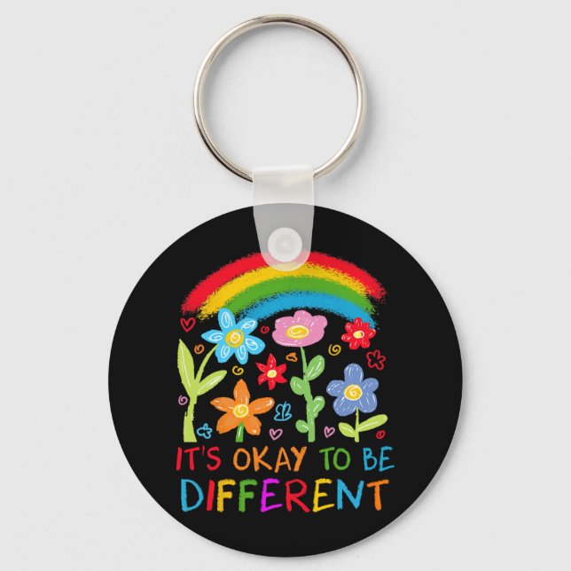 Porte-clés Ça Va Être Un Autisme Différent Rainbow Boho Neuro (Recto)