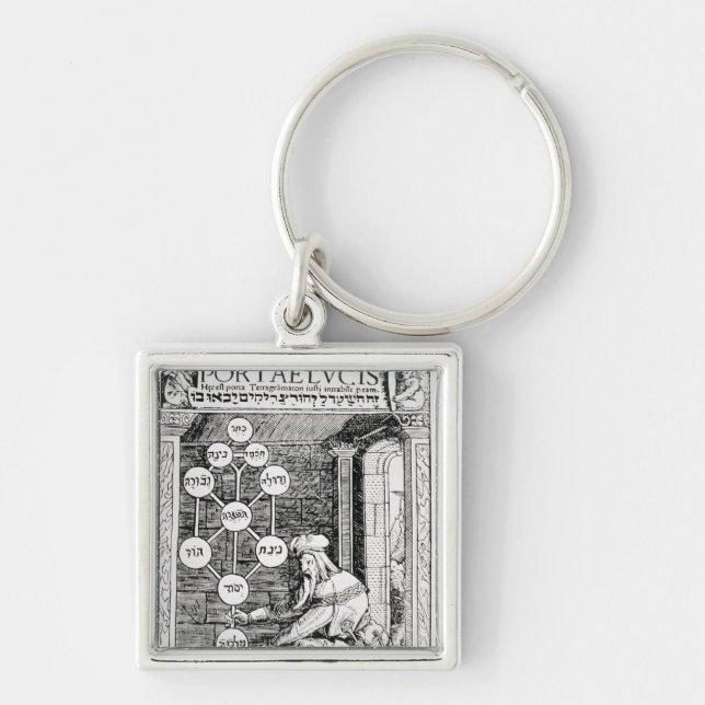 Porte-clés Cabbalist juif tenant un sephiroth (Devant)