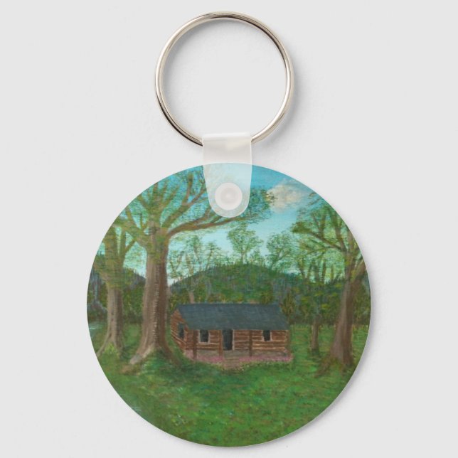 Porte-clés Cabine de journal et arbres (Recto)