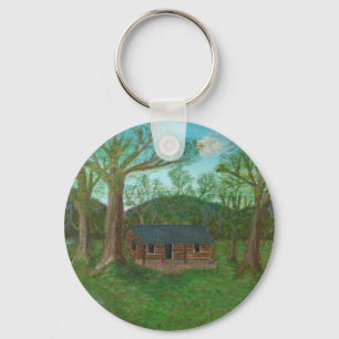 Porte-clés Cabine et arbres de rondin
