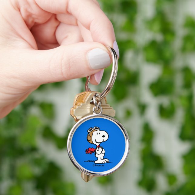 Porte-clés cacahuètes | Snoopy L'As Volant (main)