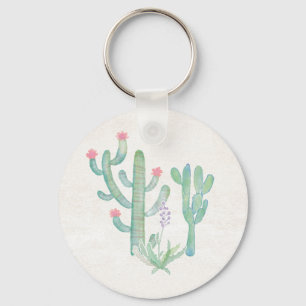 Porte-clés Cactus de Bohème d'aquarelle