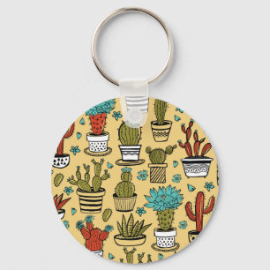 Porte-clés Cactus Succulent : Esquisse tirée à la main