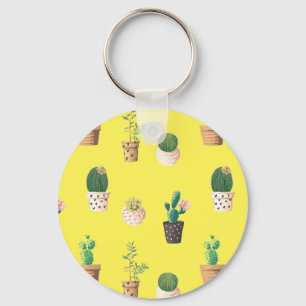 Porte-clés Cactus Succulents de Dessert Vert dans les pots