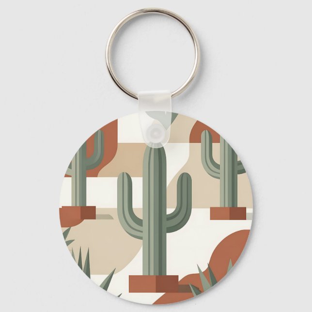 Porte-clés Cactus vert sauge moderne Terracotta Désert  (Recto)
