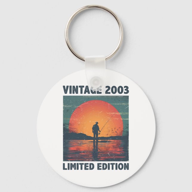 Porte-clés Cadeau 22 Ans 2003 Pêche Pêcheur Poisson 22ème (Recto)