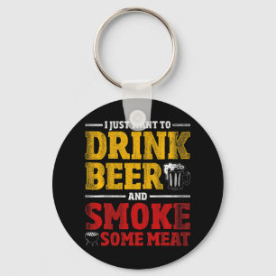 Porte-clés Cadeau amateur de viande fumée à la bière chef BBQ