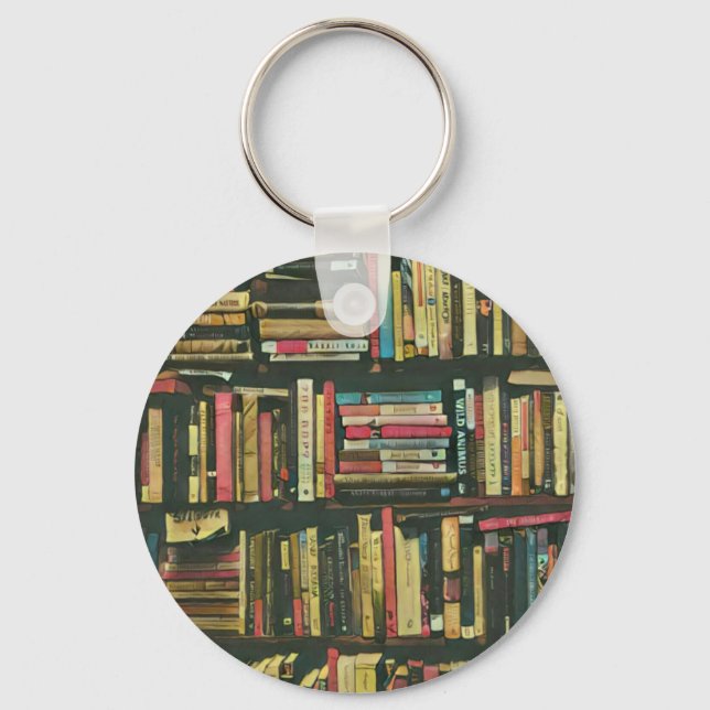 Porte-clés cadeau amoureux de bibliothèque cool (Recto)