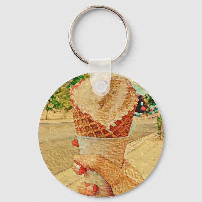 Porte-clés Cadeau amoureux de crème glacée (Recto)