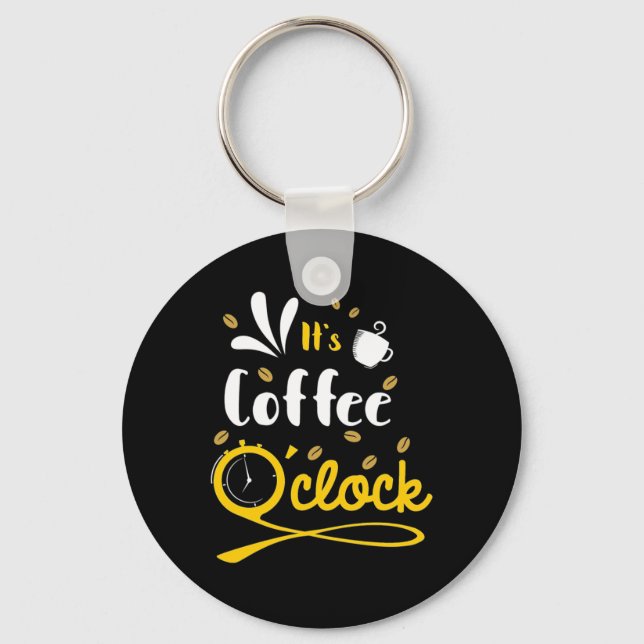 Porte-clés Cadeau Anniversaire C'Est Café Horloge (Recto)