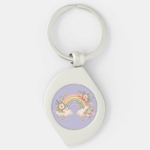 Porte-clés Cadeau Arc-en-ciel à l'aquarelle – Nuage Charmant