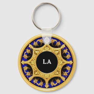 Porte-clés ✨ Cadeau avec cadre orné doré et nom personnalisé