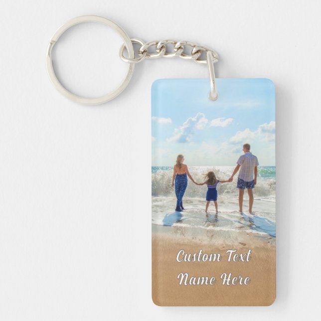 Porte-clés cadeau avec photo de famille Texte pers (Devant)