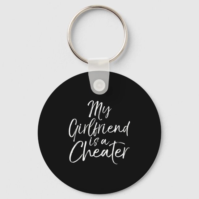 Porte-clés Cadeau Blague de Séparation Ma Copine Est Une  (Recto)