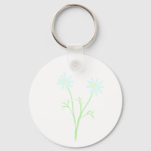 Porte-clés Cadeau botanique de fleur de pâquerette jumelle pa