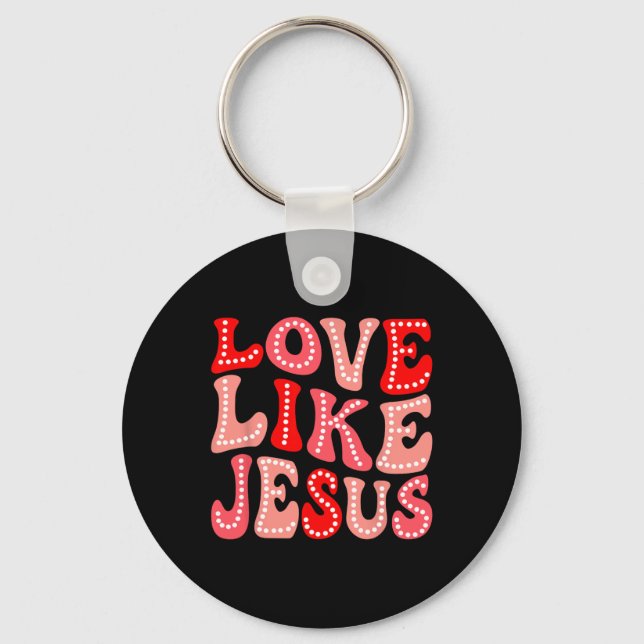 Porte-clés Cadeau chrétien de la Saint-Valentin Amour funky c (Recto)