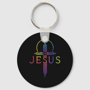Porte-clés Cadeau chrétien drôle Tie Dye Jésus-Christ Croix