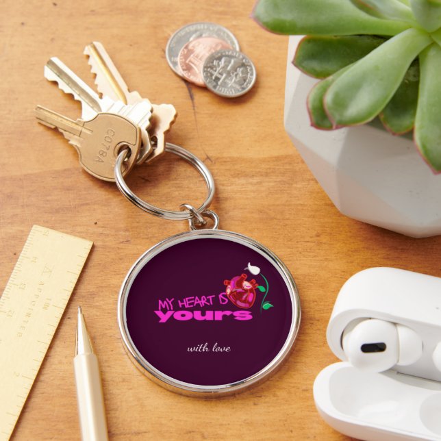 Porte-clés Cadeau Cœur Anatomique Rose Gras– (Bureau)