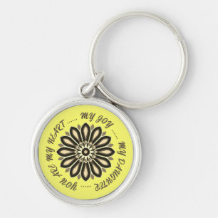 PORTE-CLÉS CADEAU COLORÉ FLEUR POUR MAMAN PAPA SŒUR FILS PATR