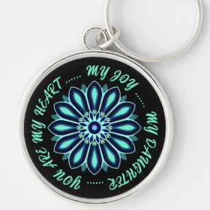 PORTE-CLÉS CADEAU COLORÉ FLEUR POUR MAMAN PAPA SŒUR FILS PATR