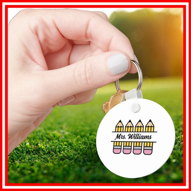 Porte-clés Cadeau Crayon Enseignant Remerciement Rentrée Scol (Créateur téléchargé)
