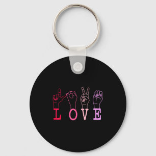 Porte-clés Cadeau d'amour de langage des signes vintage de la