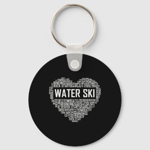 Porte-clés Cadeau d'amour de ski nautique Cadeaux d'amour de