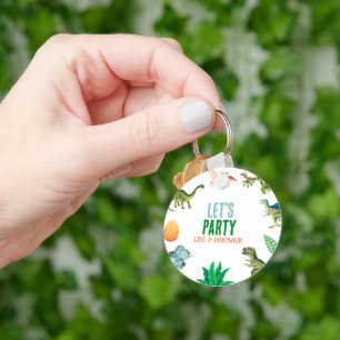 Porte-clés Cadeau d'anniversaire de dinosaure drôle et heureu