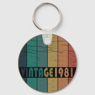 Porte-clés Cadeau d'anniversaire de naissance vintage 1981