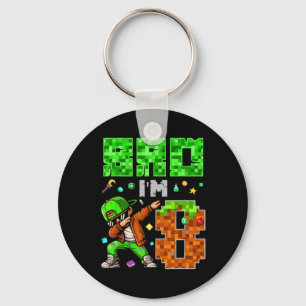 Porte-clés Cadeau d'anniversaire de style Pixel Dab Gamer pou