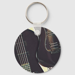 Porte-clés cadeau d'anniversaire guitariste vintage