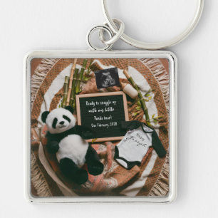 Porte-clés Cadeau d'annonce de grossesse de panda neutre Boho