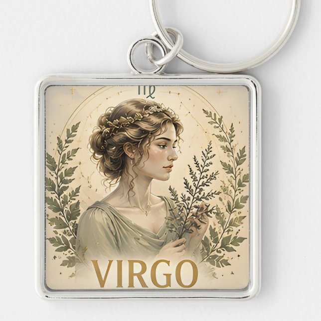 Porte-clés Cadeau d'astrologie d'anniversaire du signe zodiac (Devant)