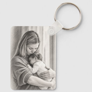 Porte-clés Cadeau de baby shower Élégant Moderne Ajoutez le V