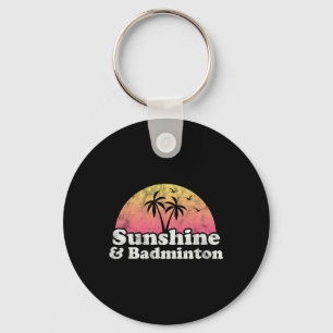 Porte-clés Cadeau de badminton - Soleil et badminton pour hom