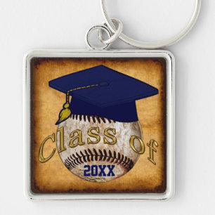 Porte-clés Cadeau de baseball vintage pour diplômé, année ou
