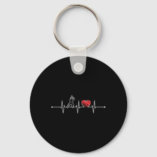 Porte-clés Cadeau de battement de coeur de joueur de cricket