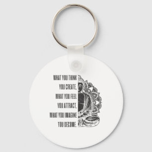 Porte-clés Cadeau de citation spirituelle de Bouddha Mandala 