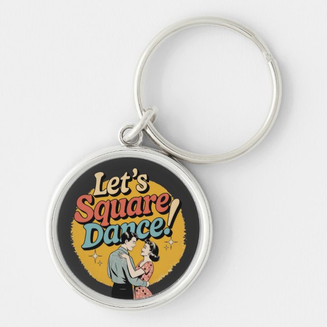Porte-clés Cadeau de danse carrée rétro  (Devant)